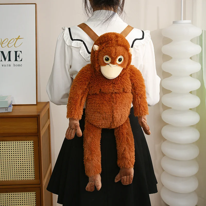 

Милый плюшевый рюкзак-обезьянка, кавайная плюшевая сумка-обезьянка, модная сумка через плечо, рюкзак, мультяшная аниме-сумка для детей, подарок для мальчика