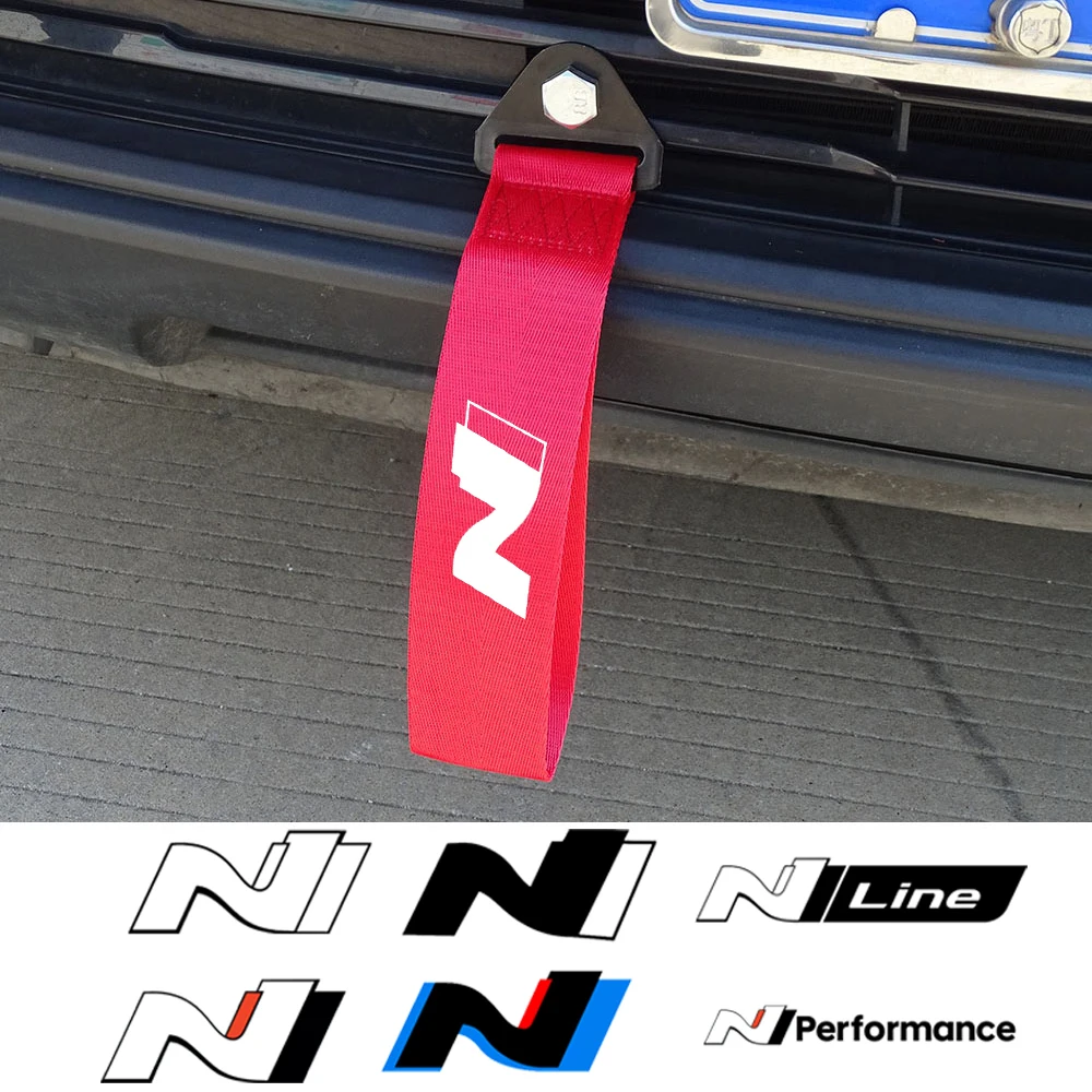 Universal Car Styling Auto Trailer Ropes Bumper Trailer Towing Strap For Hyundai N Line Performance Auto Exterior Accessories