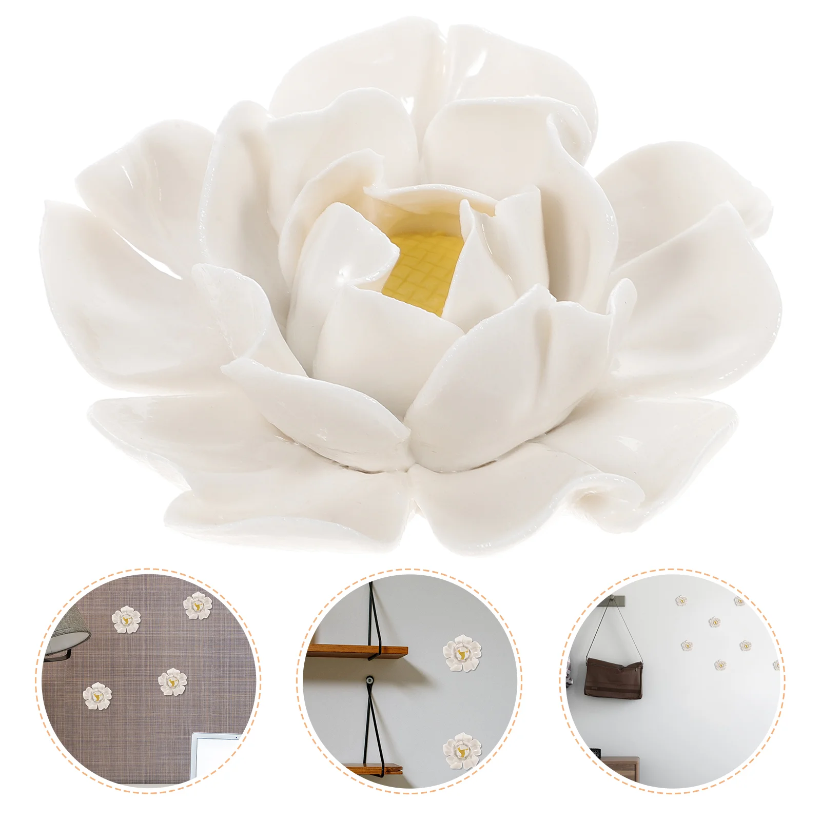 Ceramic Flower Wall Decoration 3D Peony Wedding Ceremony Decorations Fall Hanging Ornament Plant Metal