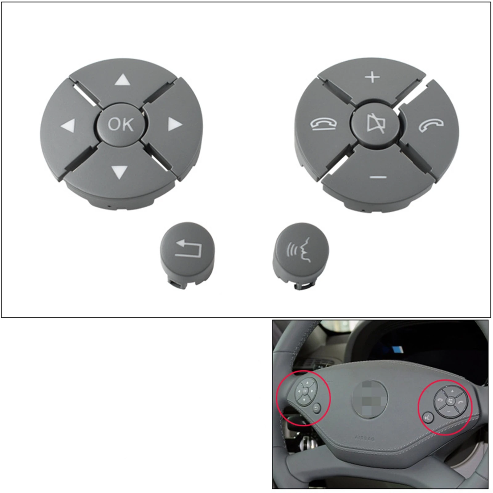 ​Interior Steering Wheel Panel Switch Control Button For Mercedes Benz W221 S Class S300 S400 S500 S600 W216 CL Class