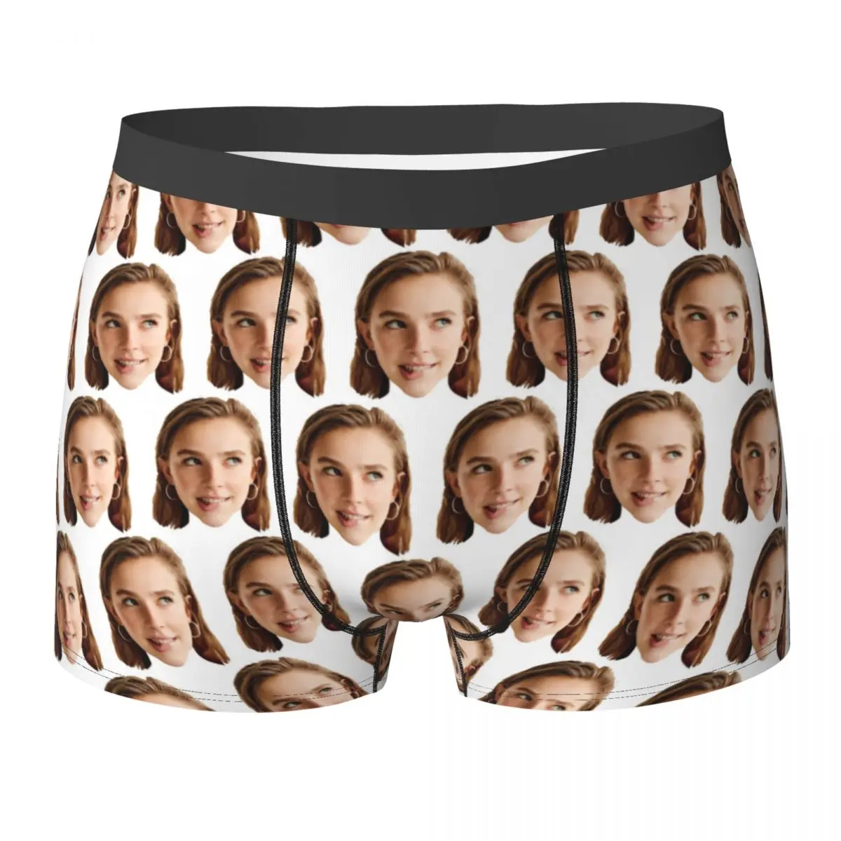 

Custom Personalized Face Photo Men's Long Underwear Valentine's Day Gift Boxer Shorts Panties Breathable Underpants for Homme