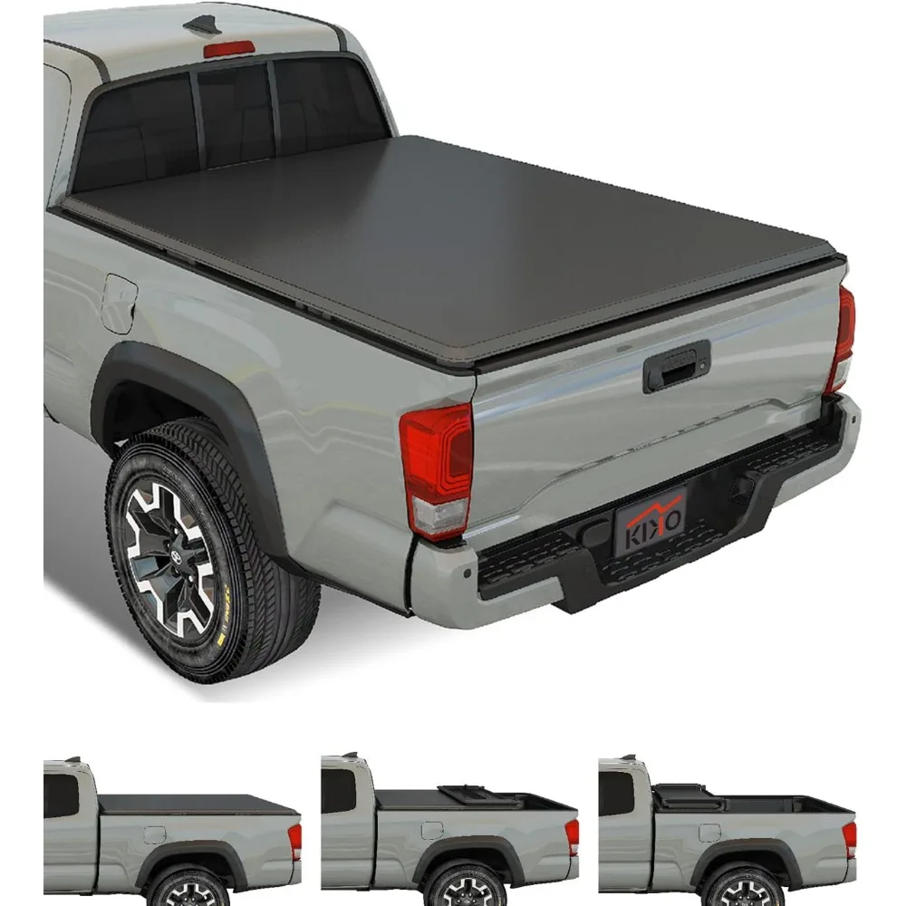 

Vinyl Soft Tri-Fold Truck Tonneau Cover for 2016-2025 Tacoma with 5ft (59.8in-60.5in) Bed