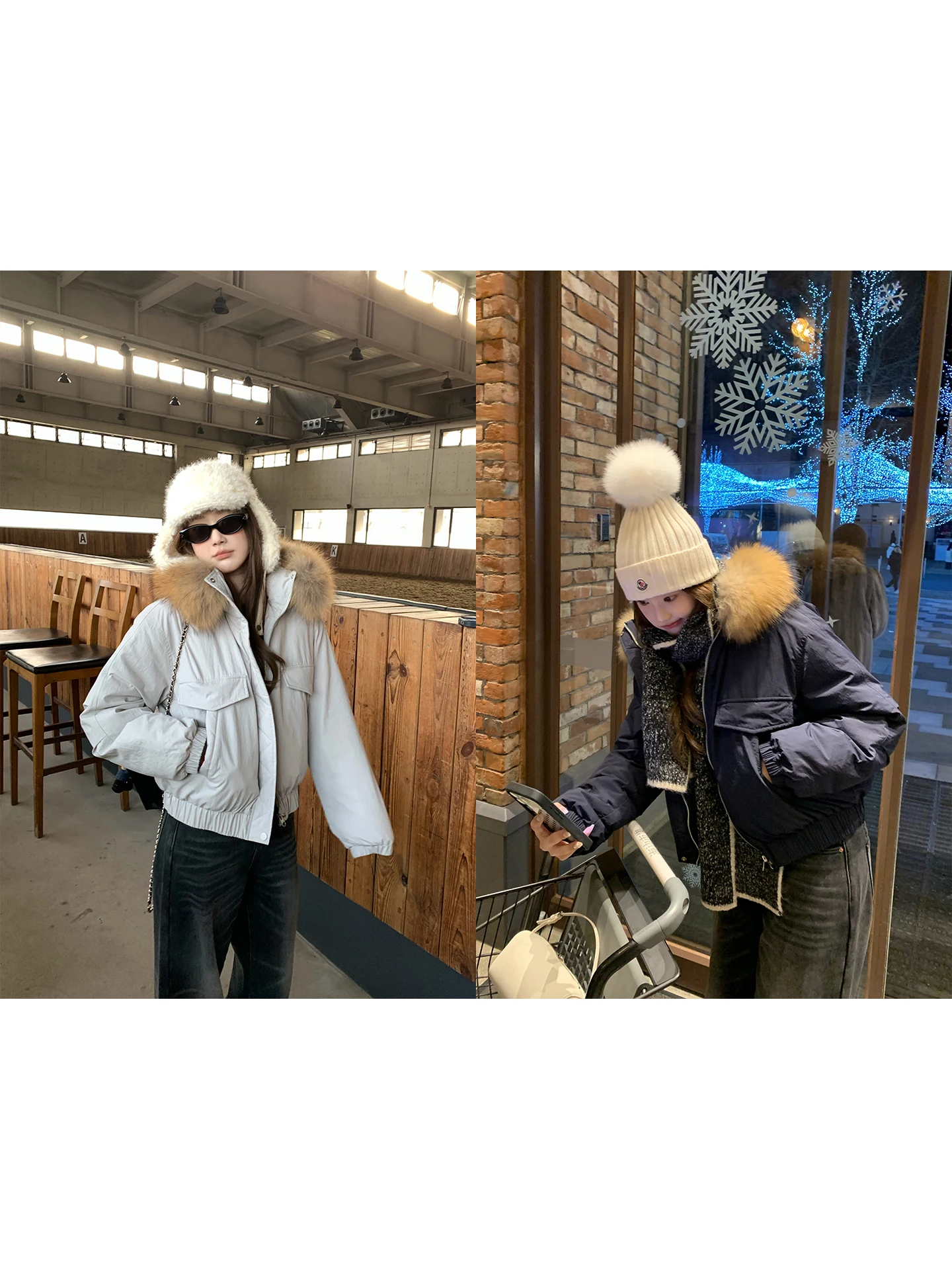 

Женская короткая пуховая куртка белого цвета с натуральным меховым воротником, съемным, зимняя, теплая, повседневная, свободного кроя, женское пальто