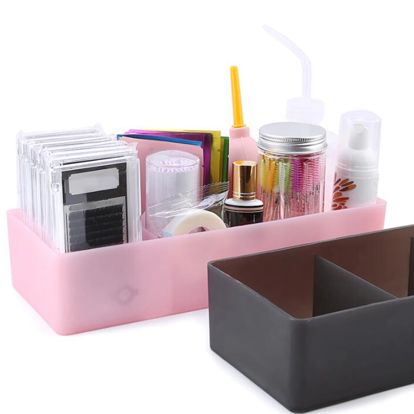 3 Grids Grote Wimper Extension Tool Opbergdoos Wimpers Lijm Tweezer Houder Cosmetische Lade Wimper Lege Storage Case