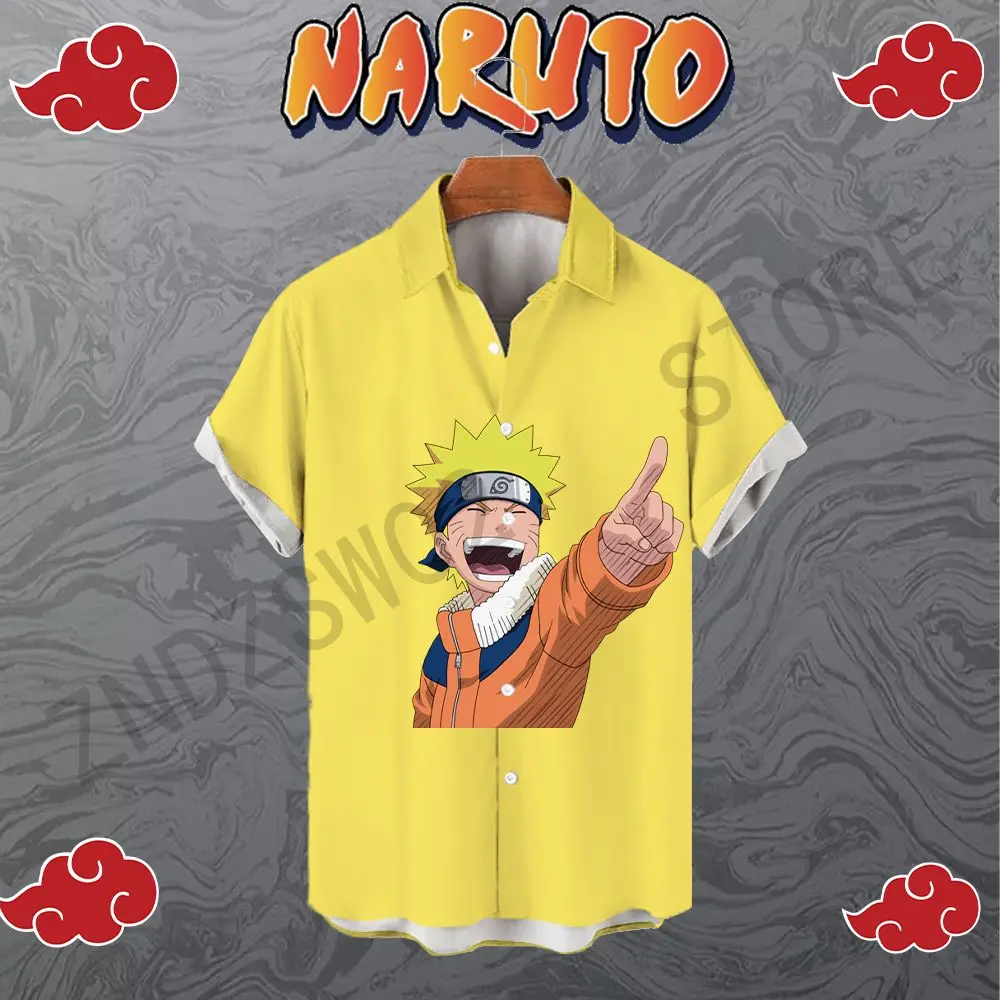 

Men's Shirt Shirts Oversized Naruto Harajuku Clothing Anime Y2k Summer 5XL 2023 Fashion Cool Streetwear Short Sleeve Beach Style