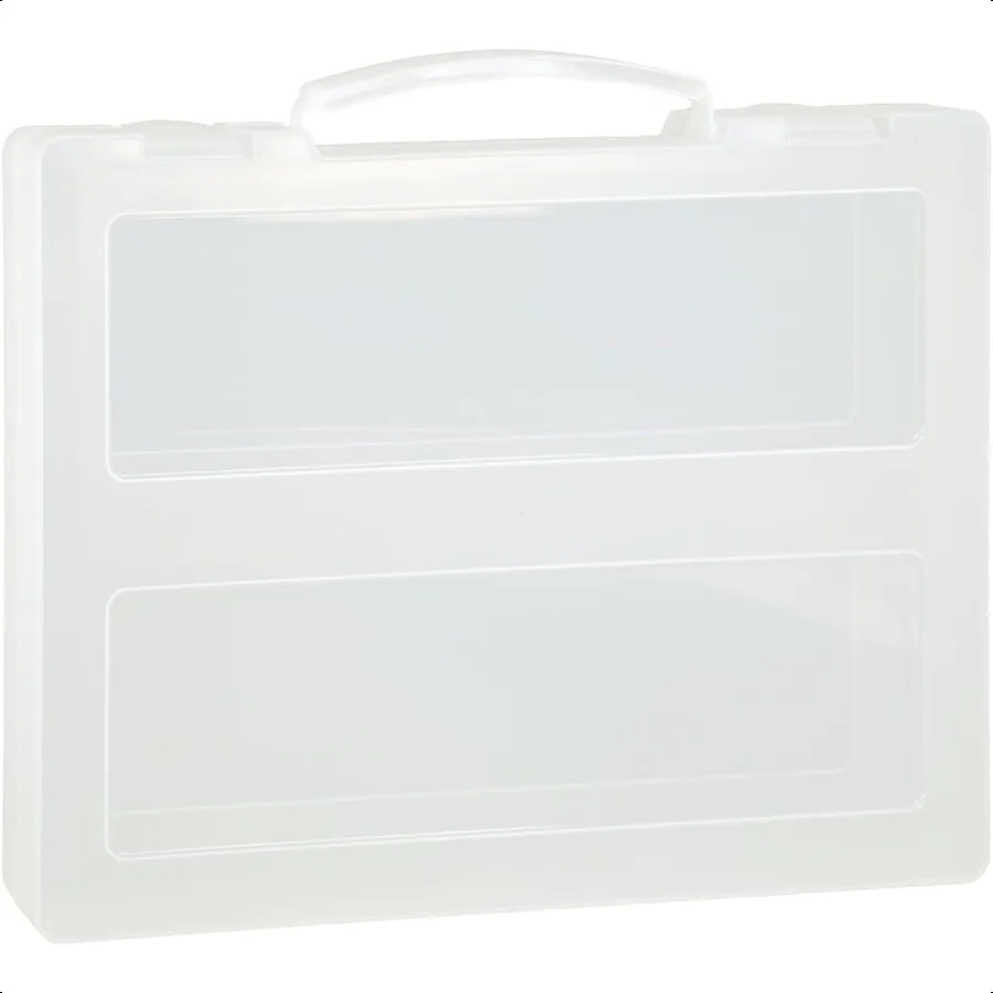 

SAYEEC Portable Project Case Transparent File Storage Box with Handle Plastic Container for 8.5x11 A4 Letter Paper Scrapbook Or