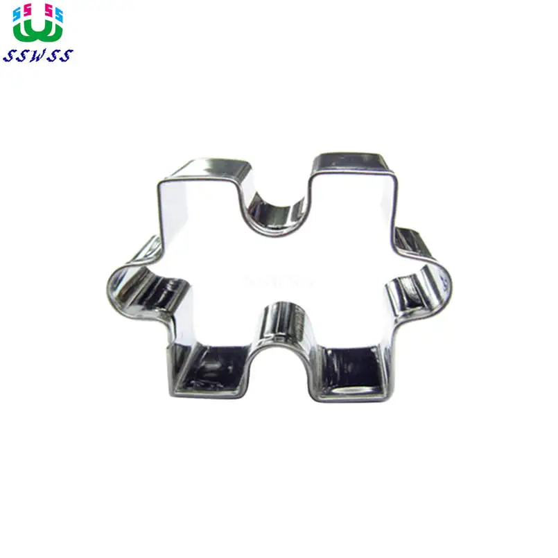 Children Puzzle Shape Cake Decorating Fondant Cutters Tools,Stainless Steel Dessert And Muffins Craft Molds