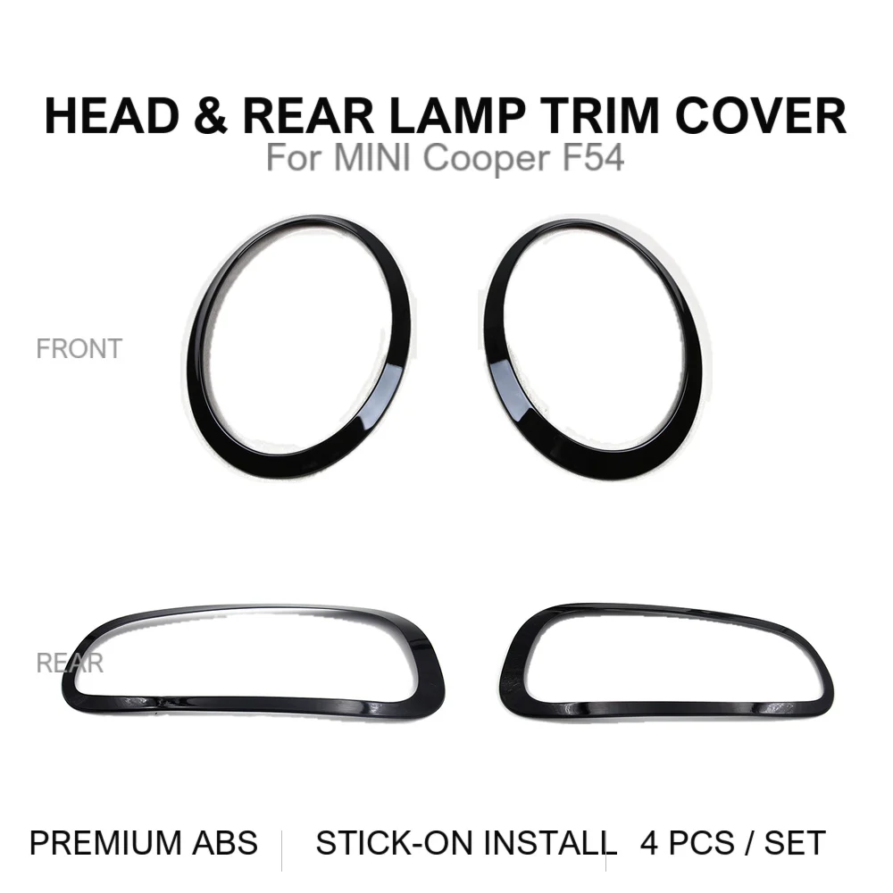 For MINI Cooper F54 Clubman Headlight Tail Light Lamp Frame Cover Trim Ring PC Stick-on 4pcs Set 12 Colors