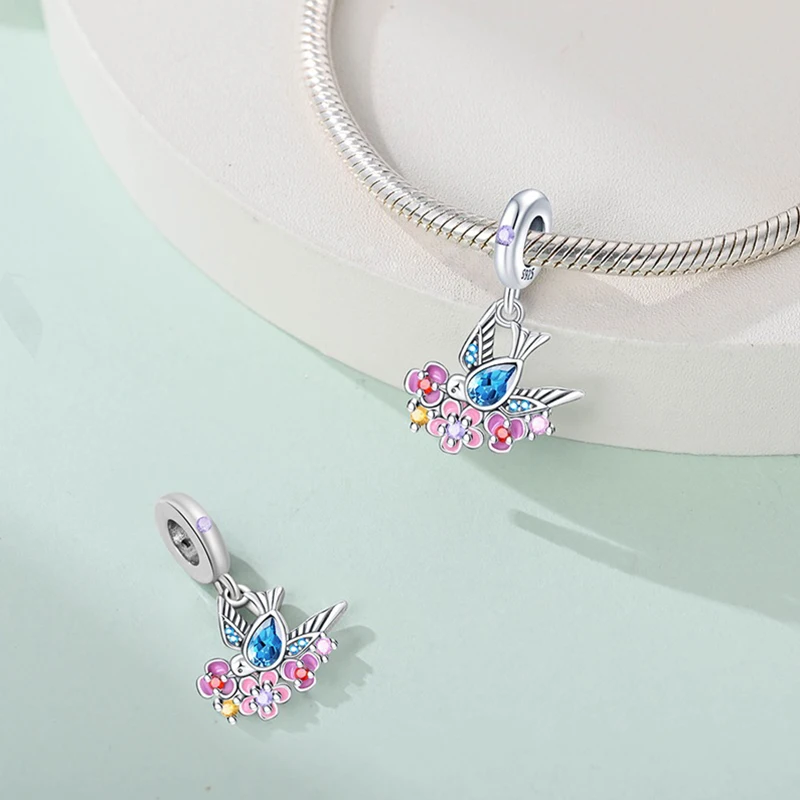 سحر 925 الفضة الربيع موضوع سلسلة الخرز والمعلقات 3 مللي متر الأصلي سوار قلادة المرأة الفاخرة رائعة DIY بها بنفسك مجوهرات هدية #6