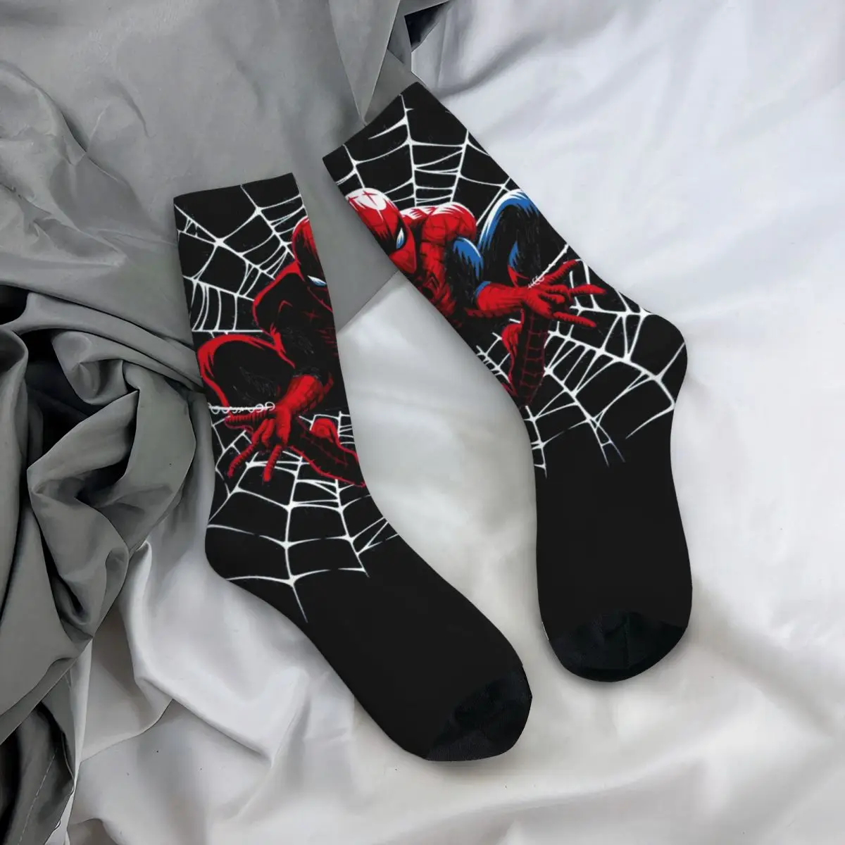 Superhero Spider Man Merch Socks Compression High Quality Crew Socks Warm for Unisex Birthday Gifts Idea