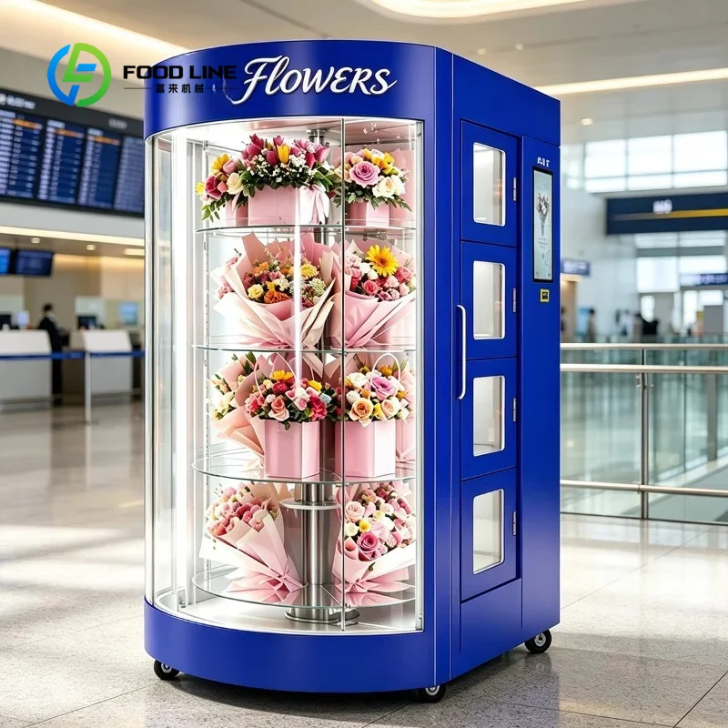 Customized Intelligent 24-Bunch Flower Dispenser Constant Climate Control Flower Vending Machine for Flower Shops