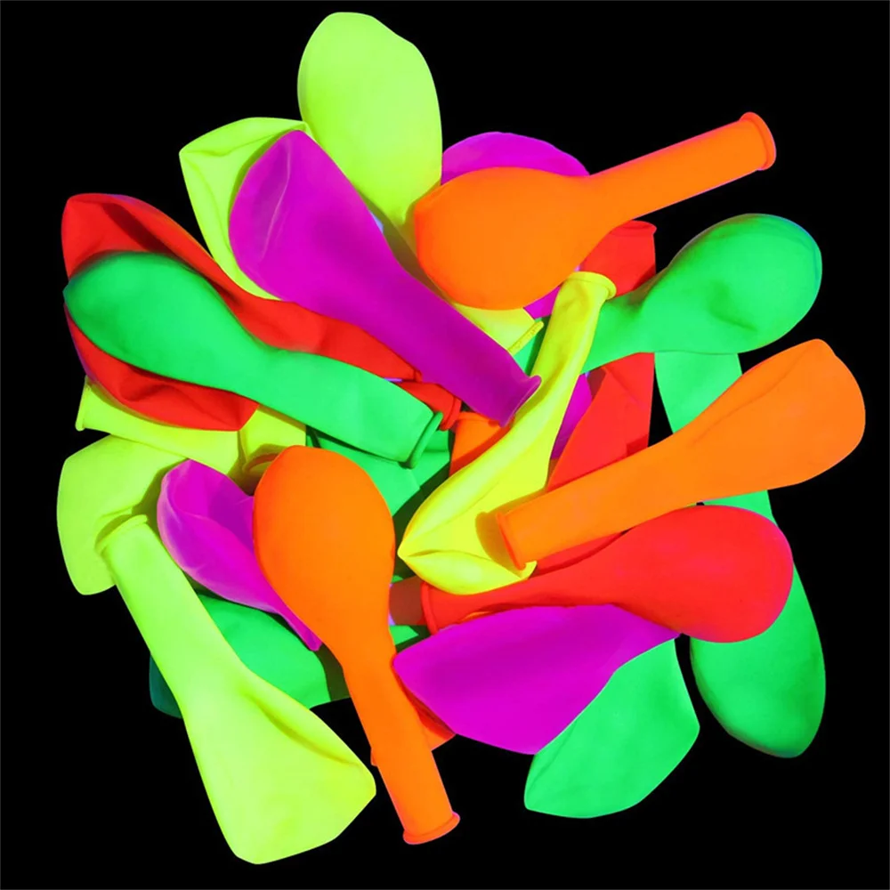 

15Pcs Neon Glow Balloons Reusable Glow in the Dark Baloon Neon Glow Party Balloon 6 Colors Fluorescent Birthday Party Decor Kids