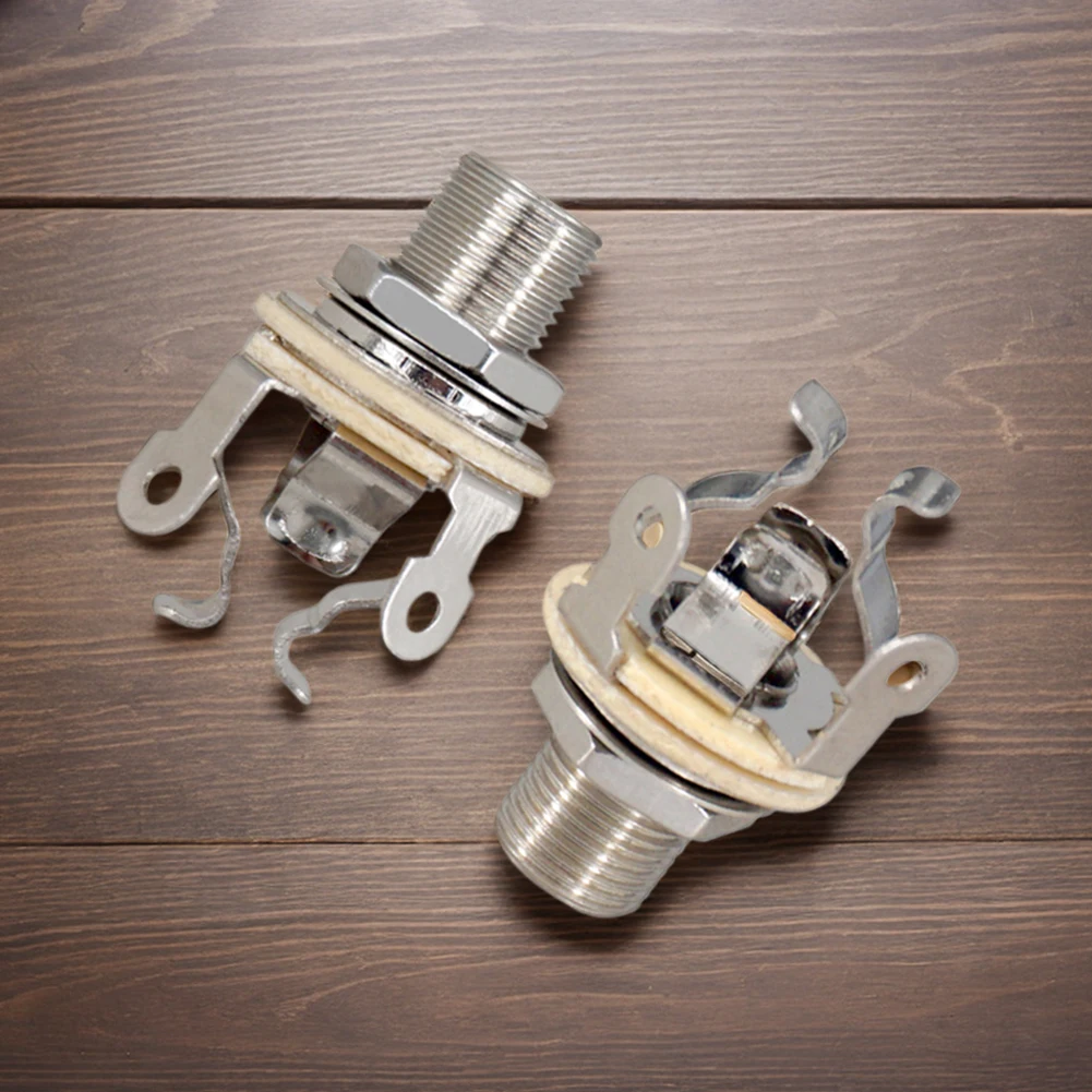 2 قطعة 1/4 بوصة 6.35 مللي متر الغيتار لاقط الناتج جاك الغيتار مقبس ستيريو أجزاء الغيتار مونو مقبس متفرع ل باس الغيتار الكهربائي #5