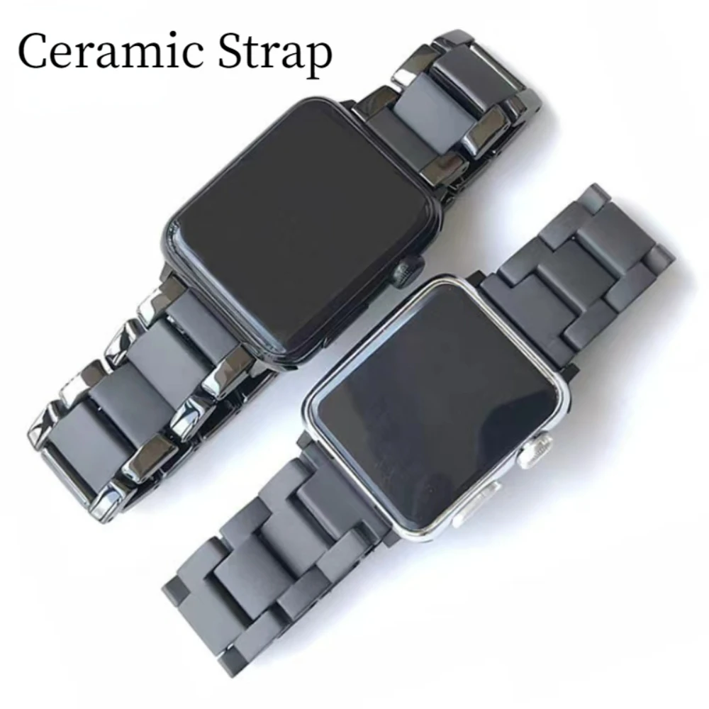 

Ceramic Strap for Apple Watch Band Ultra 49mm 8 7 45mm 41mm Metal Frosted Bracelet Wristband for iWatch 6543SE 44mm 42mm 40 38mm