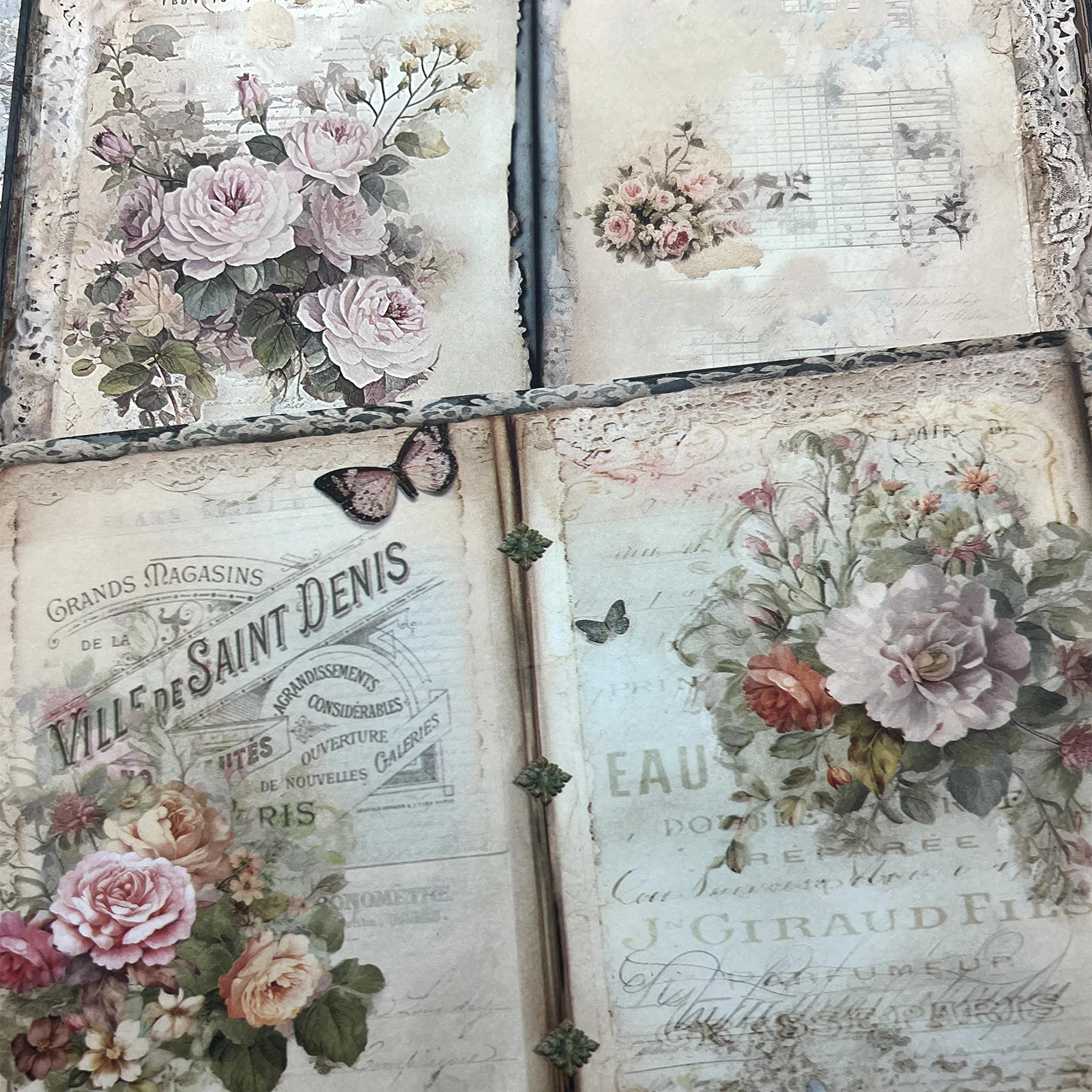 Viguscraft 10Sheets A5 Size Rose Ledger Junk Diary Magazine Scrapbooking