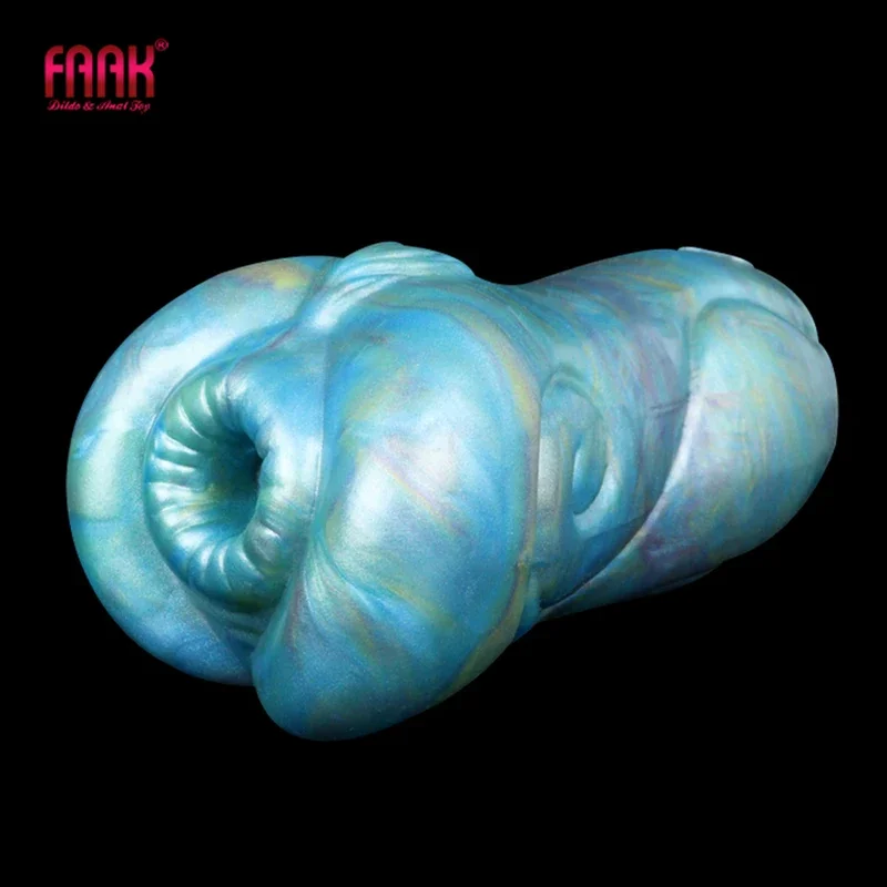 FAAK Soft Silicone Intimate Pocket Pussy Artificial Vagina Male Masturbator Oral Product Sex Toys for Men Adult 18