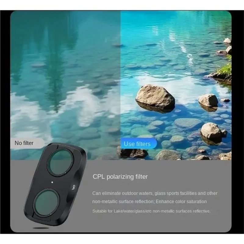 ABGI-Filter-Kit für DJI Osmo Pocket 1/4 Schwarzer Diffusionsfilter VND1-5 / CPL-Filter hilft, das Licht gleichmäßig zu reduziere – Detail 6