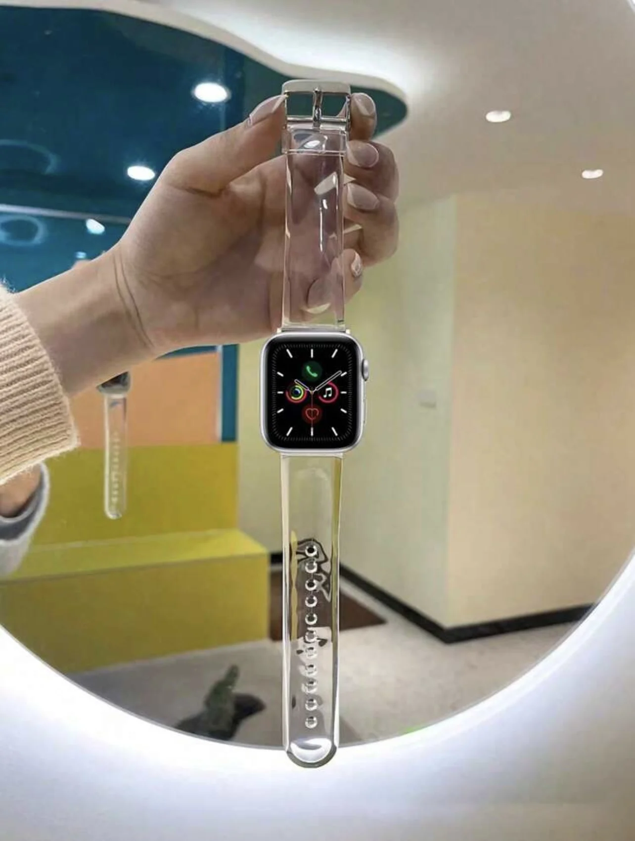 Fashion Transparent Silicone Loop for Apple Watch Band Women 11/10/9/8/7/6/5/4 SE 38mm 40mm 41mm 42mm 44mm 45mm 46mm 49mm Strap