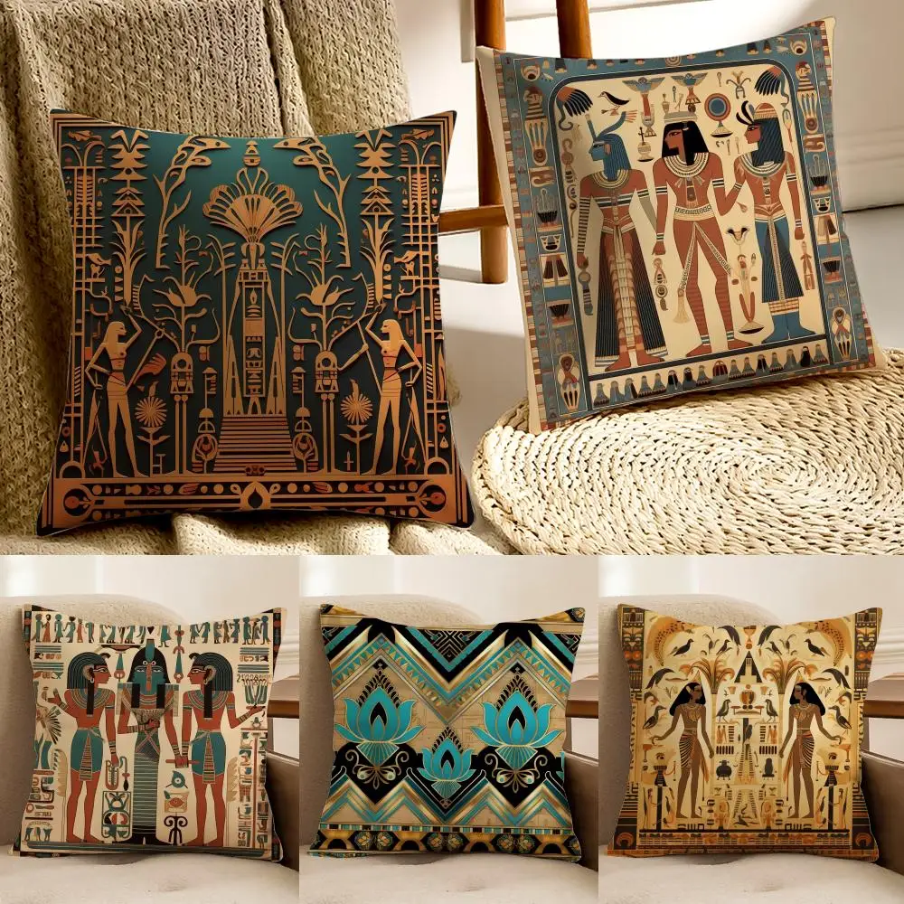 Mystical Ancient Art E-Egypt pharaoh Cushion Cover Pillowcase Anti-dustmite living Room Sofa Decor Cushion Room