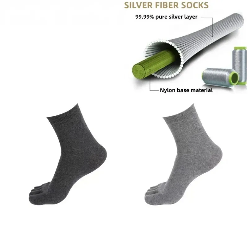 

15% Pure Silver Infused Socks Anti-Odor & Anti-bacterial Moisture Wicking for Men Socks,2 Pairs