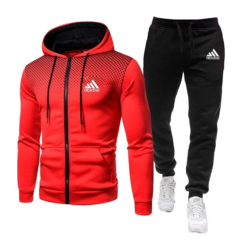 Fato de treino desportivo masculino, roupa de ginástica fitness, conjunto running, corredor, fato desportivo, capuz, moda inverno, 2024