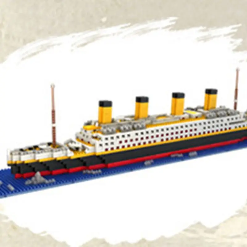 Construindo tijolos do navio de cruzeiro Titanic, Brinquedo de plástico para crianças e adultos, Brinquedo de truque com novidade, Aliviar brinquedo