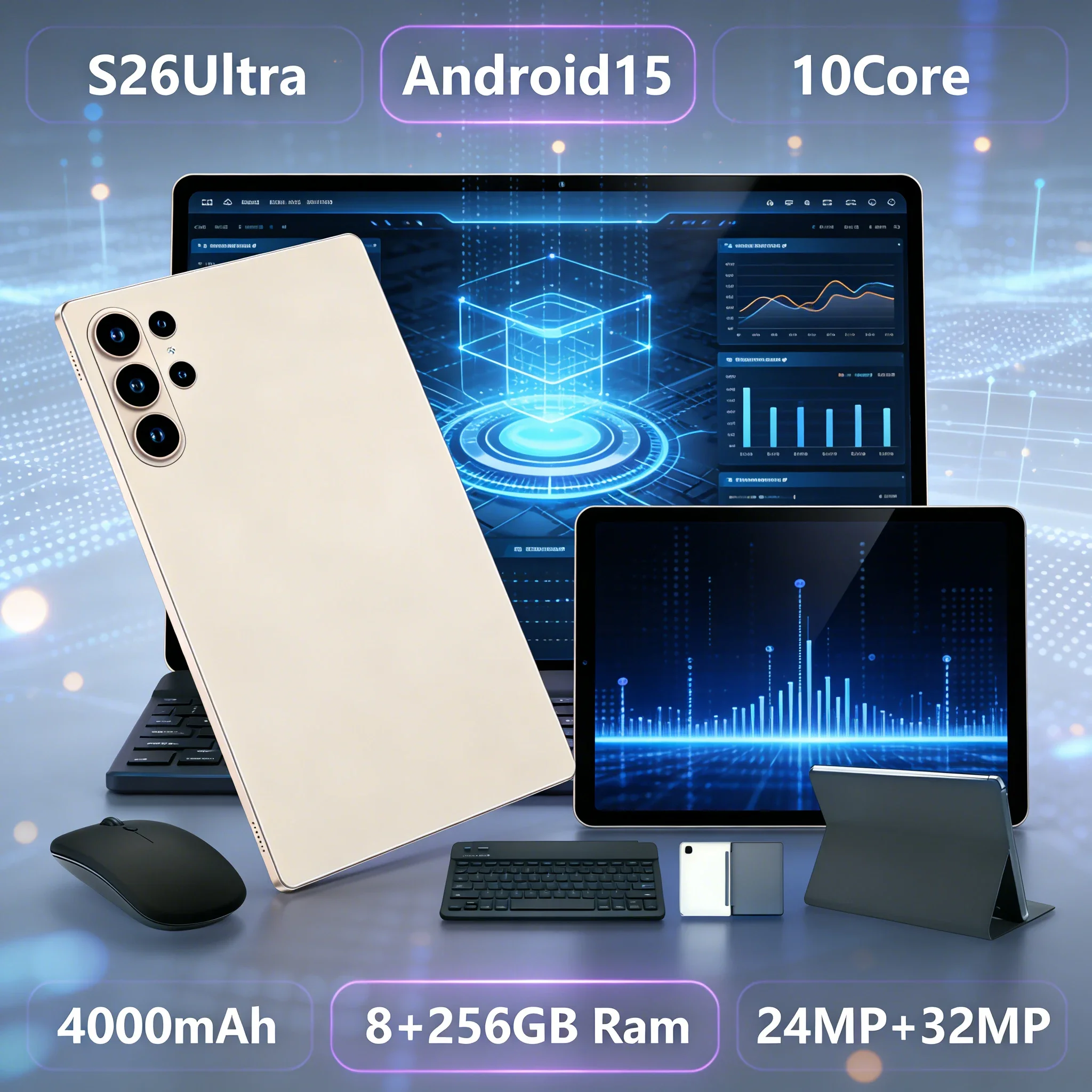 S26 Ultra Android 15 Tablet 8+256GB Fast Running Multi-function Home Office Tablet