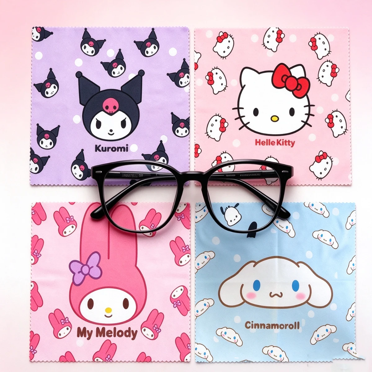 Sanrio Mikrofaser-Reinigungstuch-Set, Linsenwischtücher, Kratzfreies Reinigungstuch für Brillen, Handy und Kamera