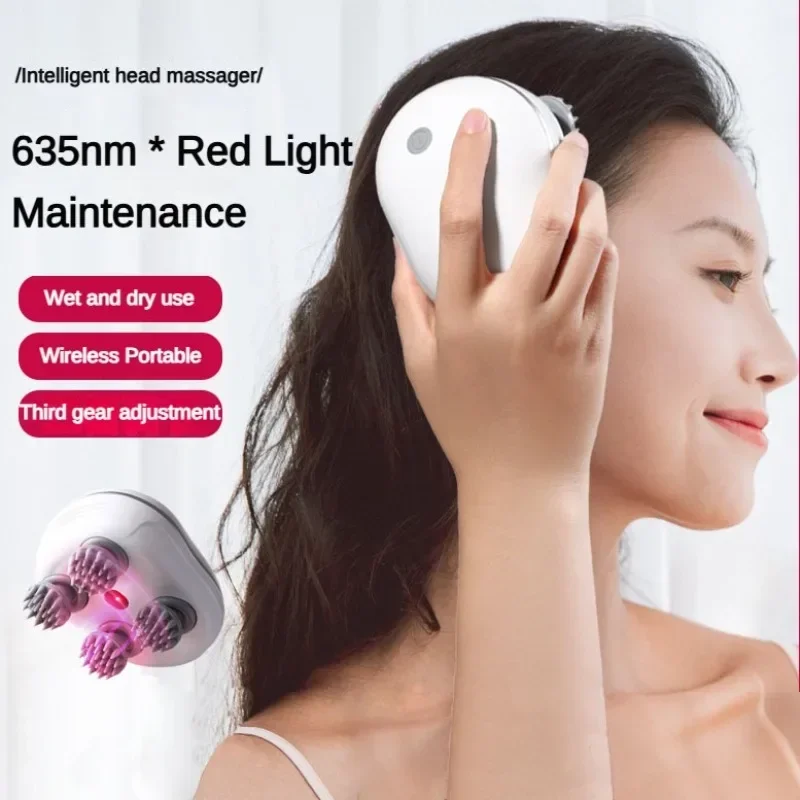 Electric Scalp Head Massager Red Light Therapy Antistress Relax Body Massage Remove Muscle Tension Tiredness Massageador Tool