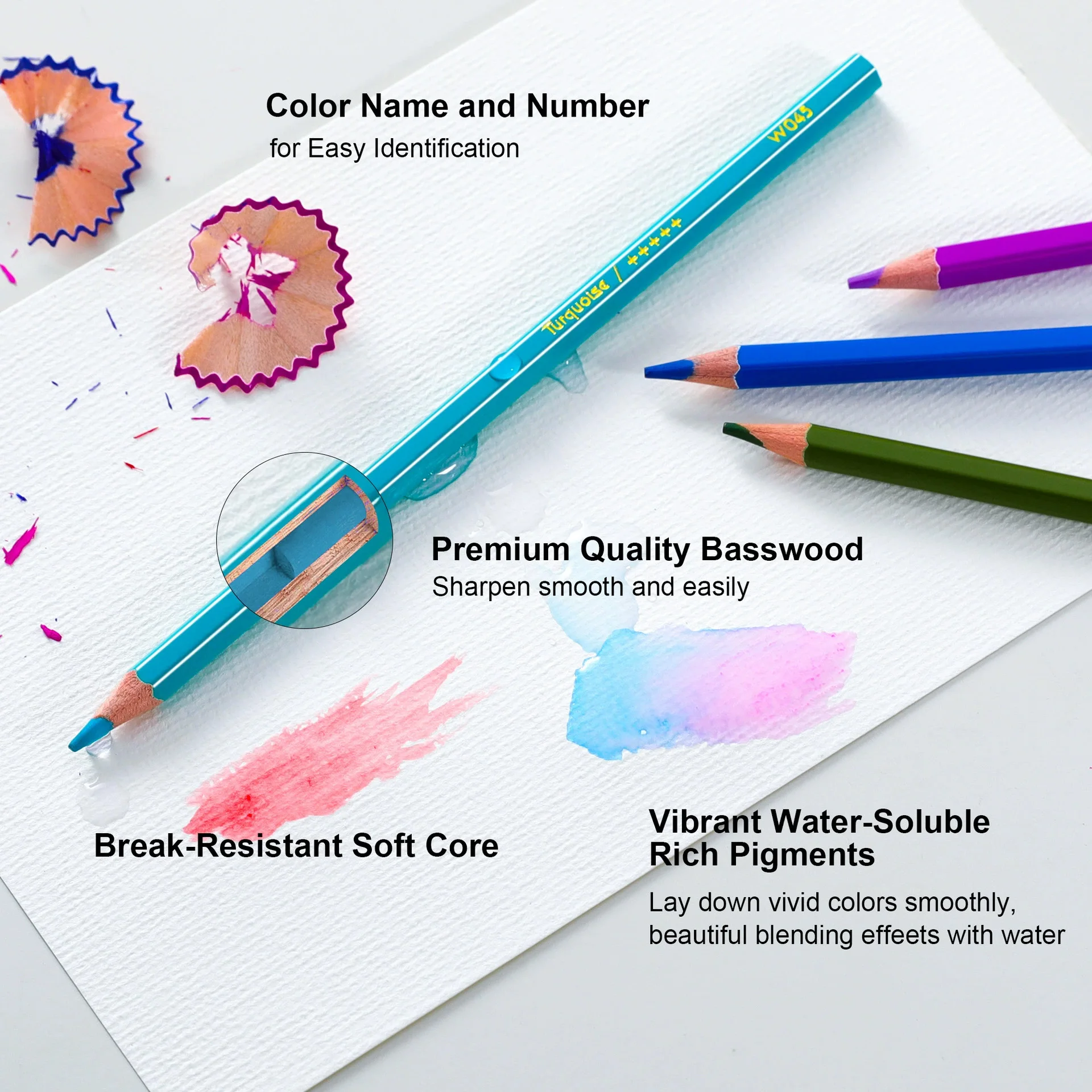 KALOUR 180 Farben Luxus-Eisenbox Wasserlösliches Buntstift-Set für Kunstzeichnungen und Malerei mit Spezialfarbstiften – Detail 5