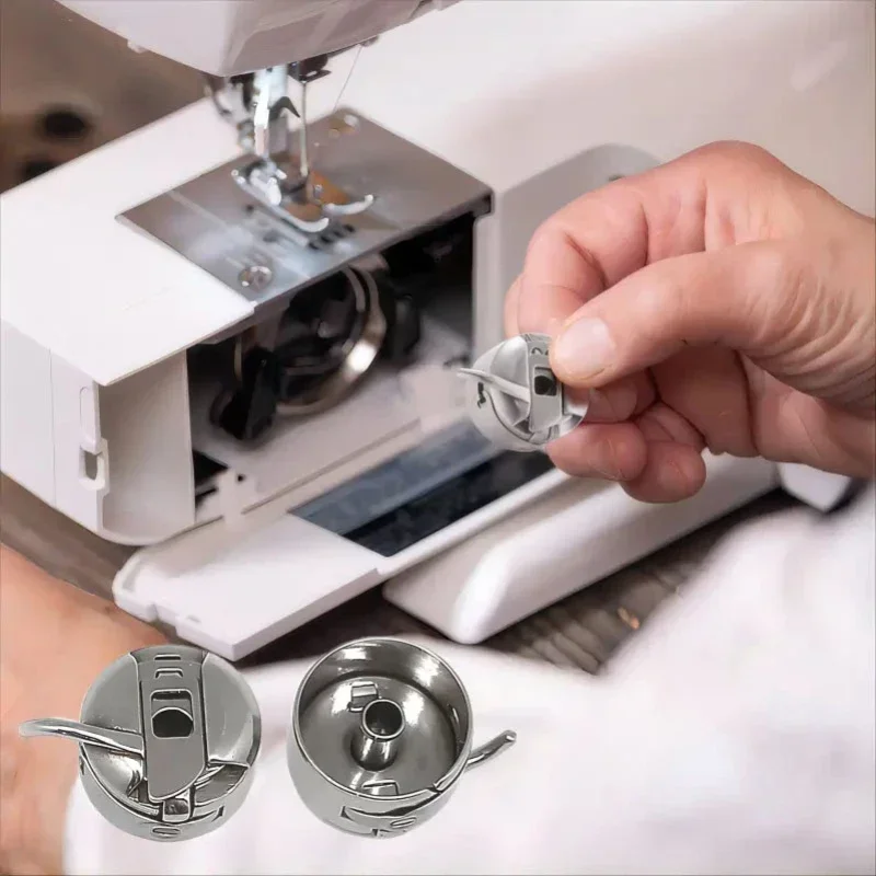Caixa de bobinas de metal para máquina de costura, caixa de bobina reversa de aço inoxidável para cantor brother janome, acessórios de costura domésti