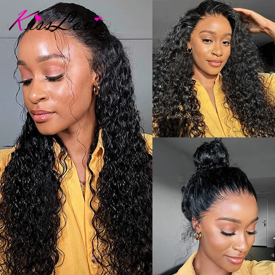 Water Wave 360 Invisi Strap Snug Fit  HD Transparent Lace Frontal Wigs Pre Plucked Glueless Wigs Human Hair Ready To Go KissLove