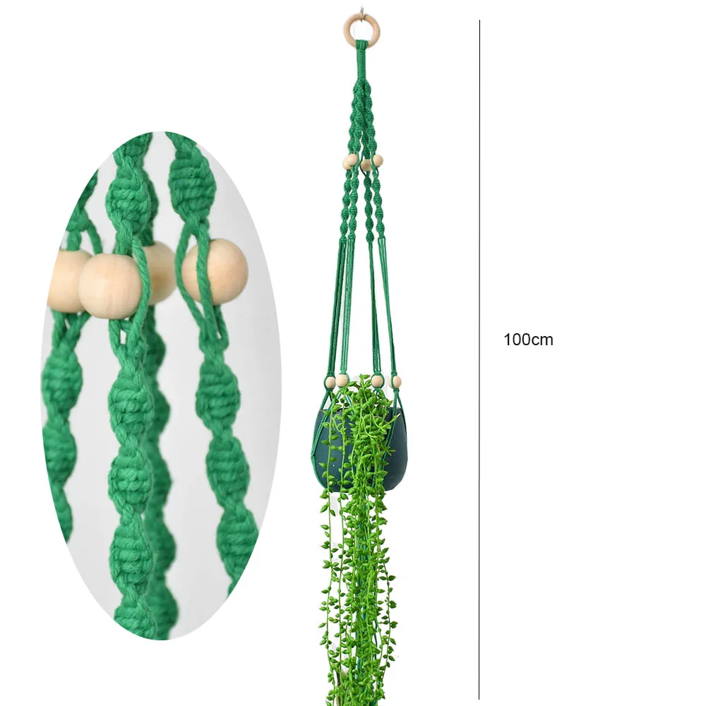 Macrame plant hanger for pot handmade hanger for plant macrame pot hanging with wood bead