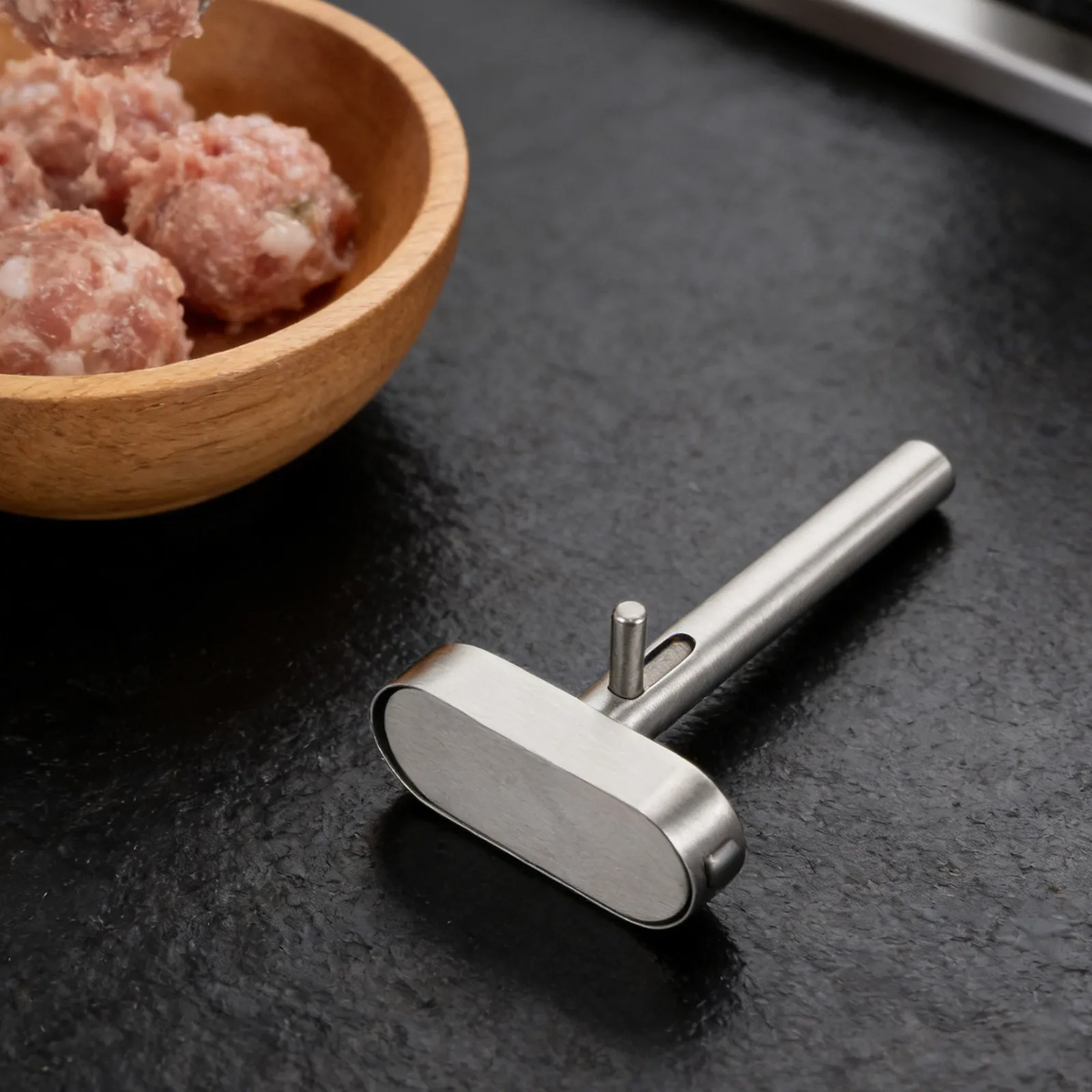 Stainless Steel Meatball Maker Mold - Professional Manual Meatball Scoop Tool for Falafel Rice Balls Sushi Onigiri Non-Stick