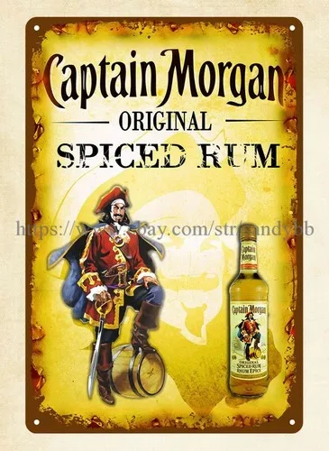 Captain Spiced Rum metal tin sign cafe pub garden outdoor wall art
