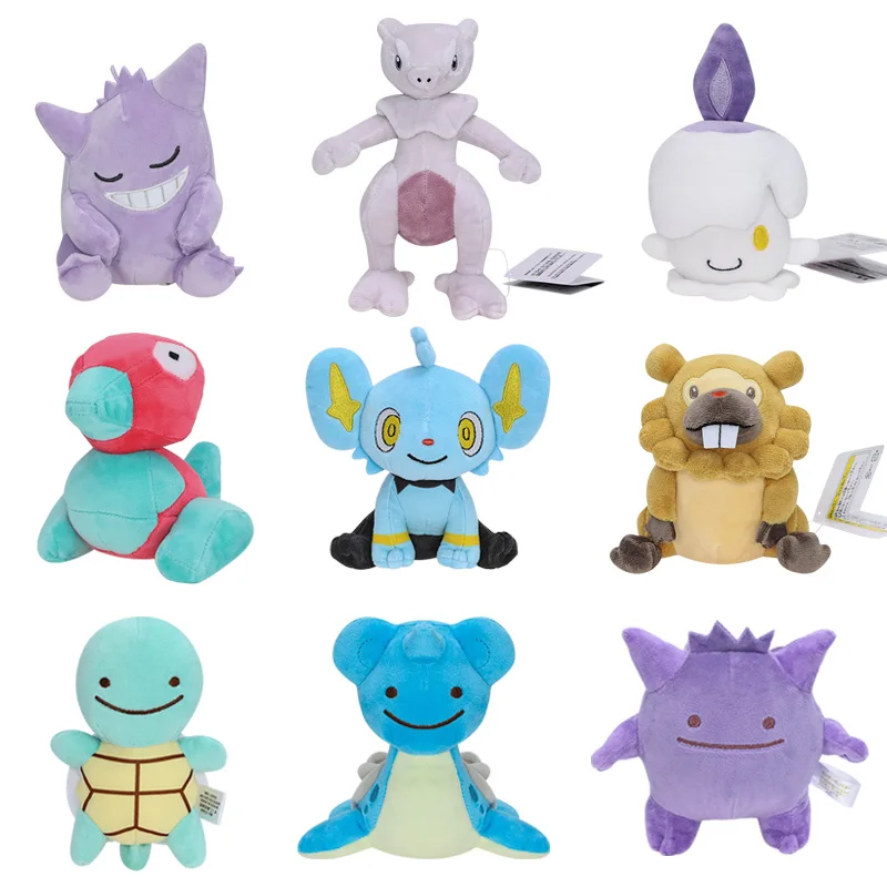 Anime Pokemon Litwick Ditto Cos Gengar porygon Shinx Mewtwo Lapras Bidoof Gengar Stuffed Plush Toy Doll Christmas Birthday Gifts