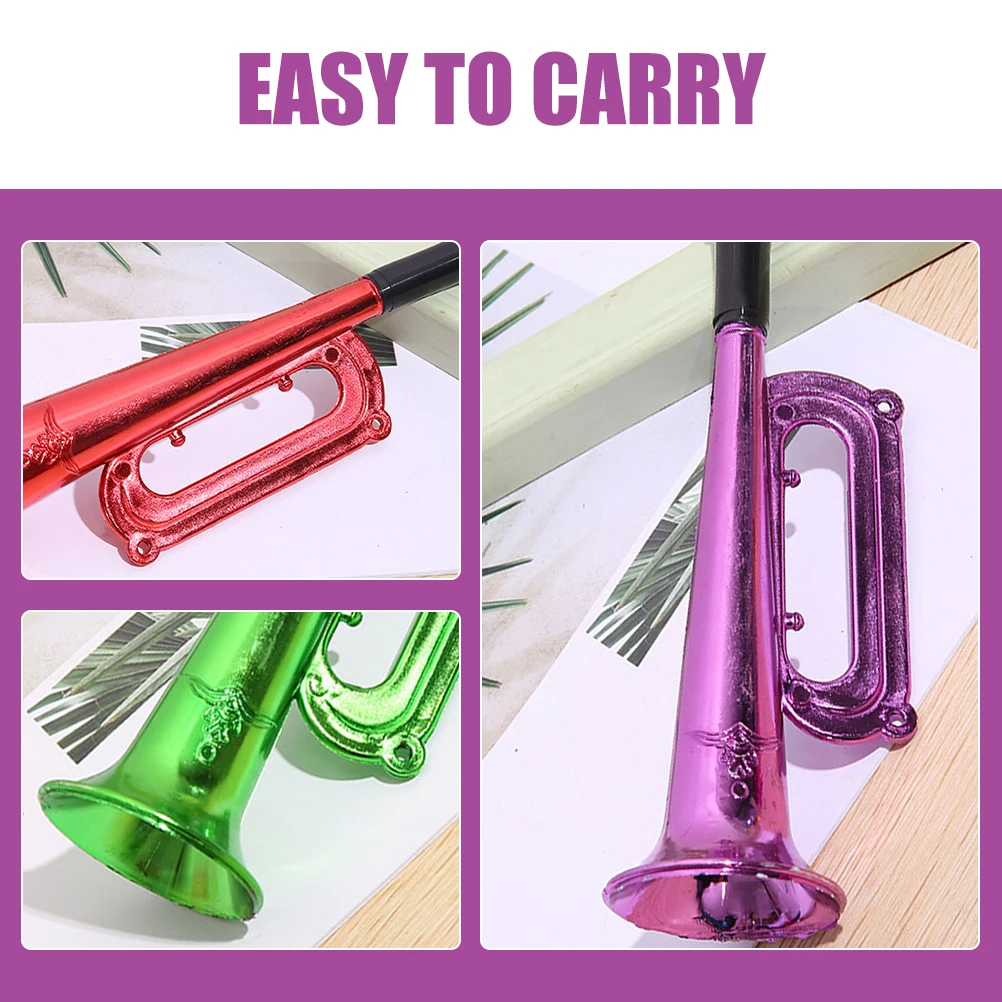 

18pcs Colorful Trumpet Plastic Party Horns Toy Musical Instruments Kids Lightweight Portable Fun Accessories Stadium