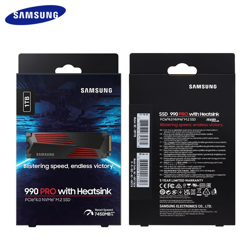 SAMSUNG Original SSD 990Pro with Heat Sink 1TB 2TB 990 Pro Internal Solid State Disk TLC SSD NVMe M.2 2280 PCIe4.0 SSD for PC