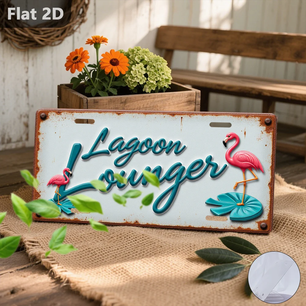 2D Flat, 1pc Outdoor Signs & Wall Decor ,Pink Flamingo 