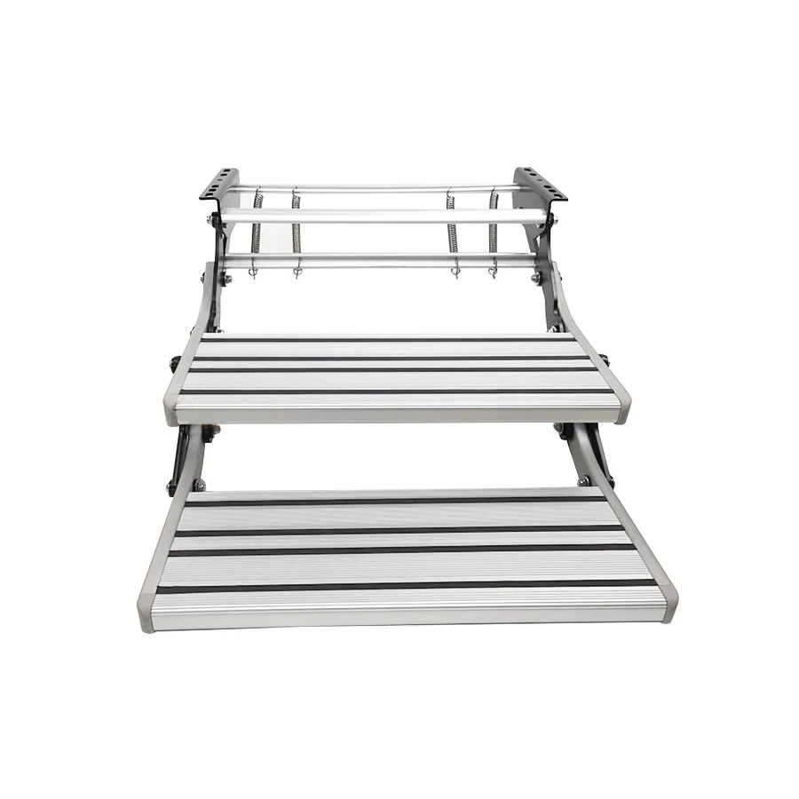 Double-layer Step Manual Folding Step Silver Double-step Aluminum Alloy  Special Factory Direct Sale