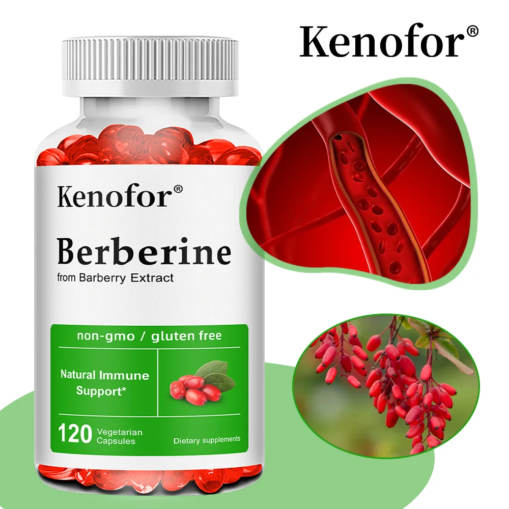 

Berberine HCI Capsules 500mg, Daily Nutritional Support for Immune Heart Liver Digestion & Antioxidant Wellness Vegan Non-GMO