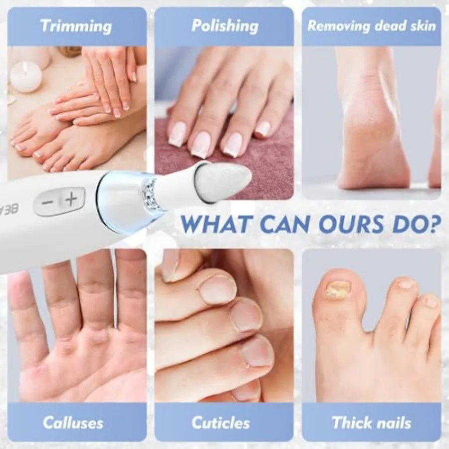 Professional Electric Nail Drill Machine with 10 Attachments and 20 Sanding Bands for Home Nail Art Manicure and Pedicure Low N