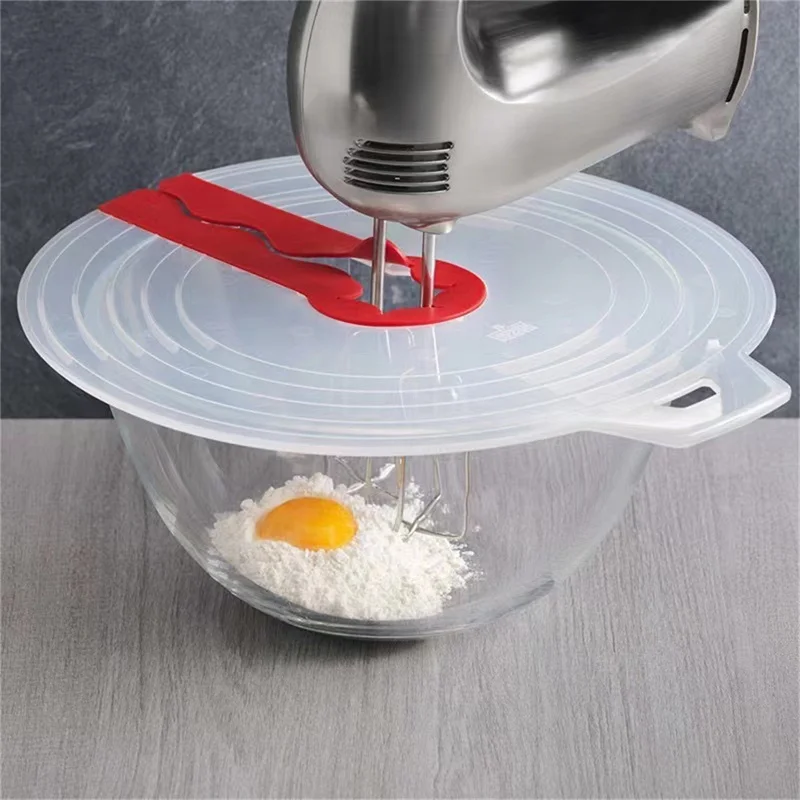 Eggs Mixer Cover Cream Bowl Whisks Screen Baking Beat Eggs Splash Guard Plastic Bowl Lids Cooking Supplies For Kitchen