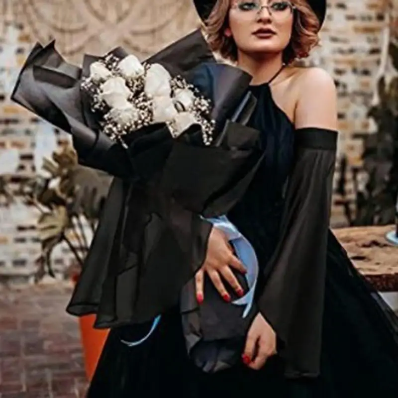 Guanti di lusso in chiffon staccabile gotico con maniche lunghe in tulle da donna per accessori per costumi rinascimentali per feste di matrimonio
