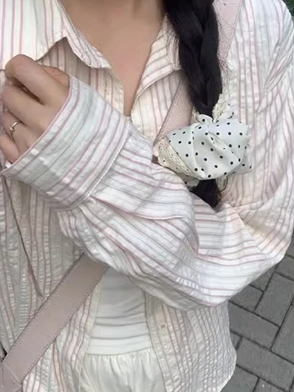 

plus Size Sun Protection irt Women's Summer Thin Outerwear Loose Top Korean Sle Commute Wind Long Sve Henry Collar irt