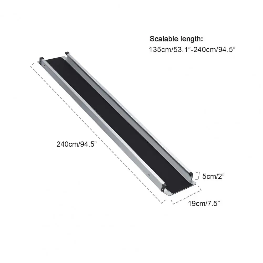 8ft Retractable Portable Wheelchair Ramp 600 lbs Capacity Non-Slip Folding Threshold Ramp Foldable Wheel Chair Ramp