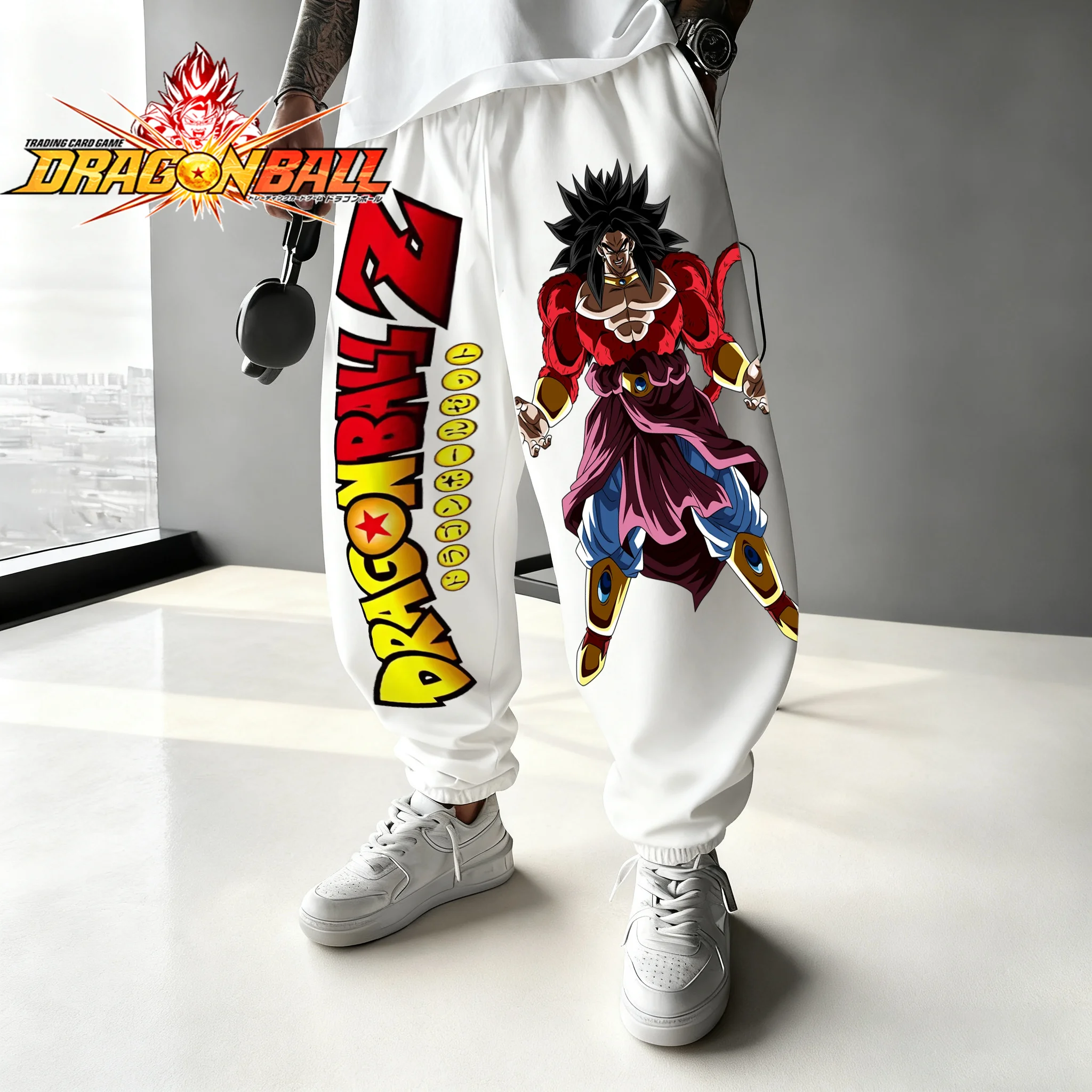 

2025 Autumn/Winter Japan Anime Dragon Ball Super Saiyan 4 Broly Cotton Print Sweatpants Trendy Men Street Fashion Cuff Pants Y2k