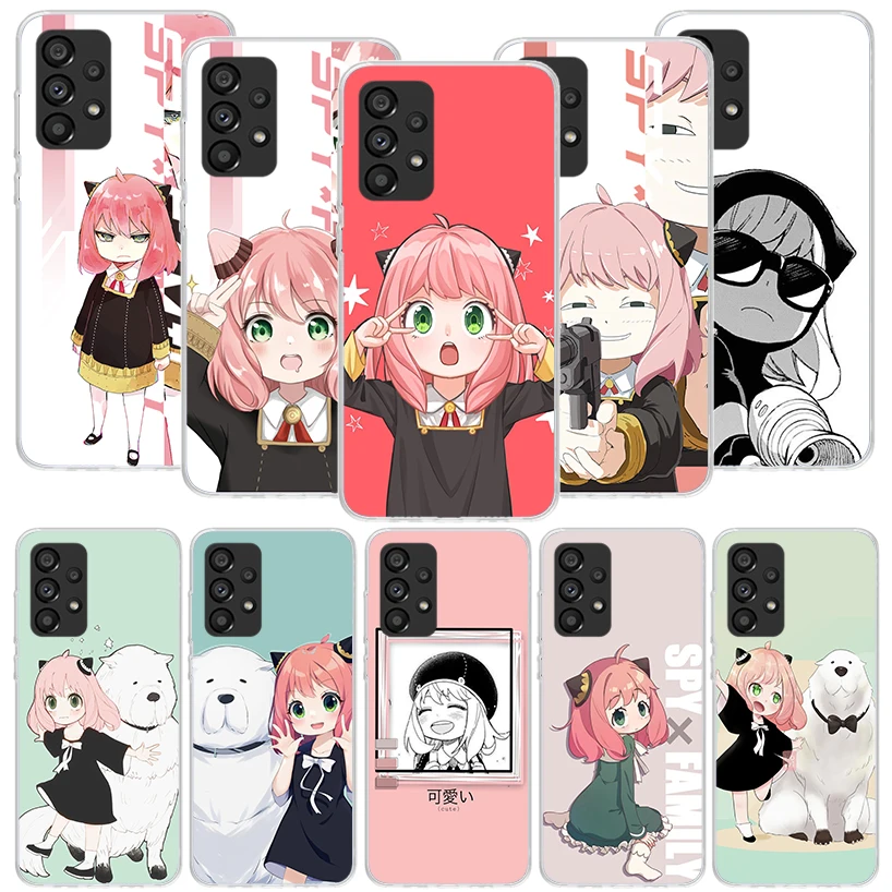 Family Spy Anya Cute Phone Case For Samsung Galaxy A14 A15 A13 A12 A54 A55 A53 A52 A04S A24 A25 A23 A22 A34 A35 A33 A32 A03S A02