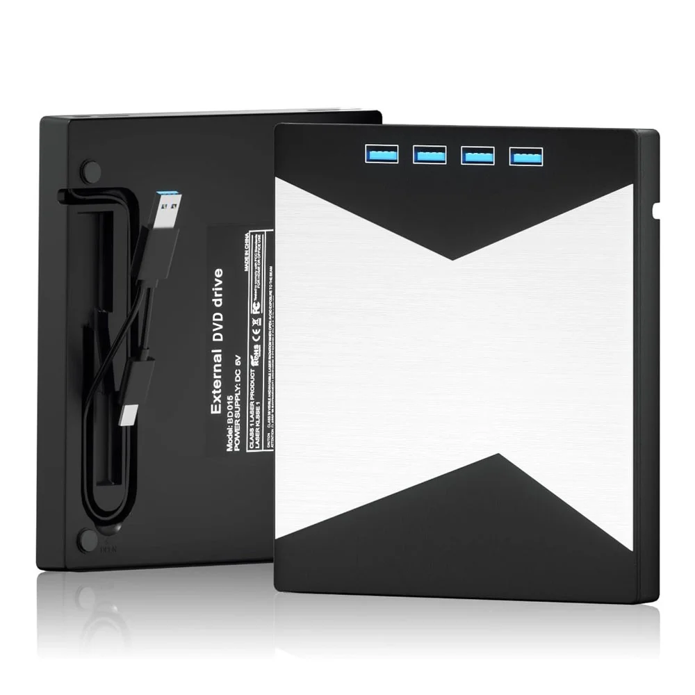 

Внешний CD-DVD-привод 7 в 1, портативный проигрыватель компакт-дисков USB3.0 для ноутбука, многофункциональный оптический драйвер со слотом для SD TF-карты