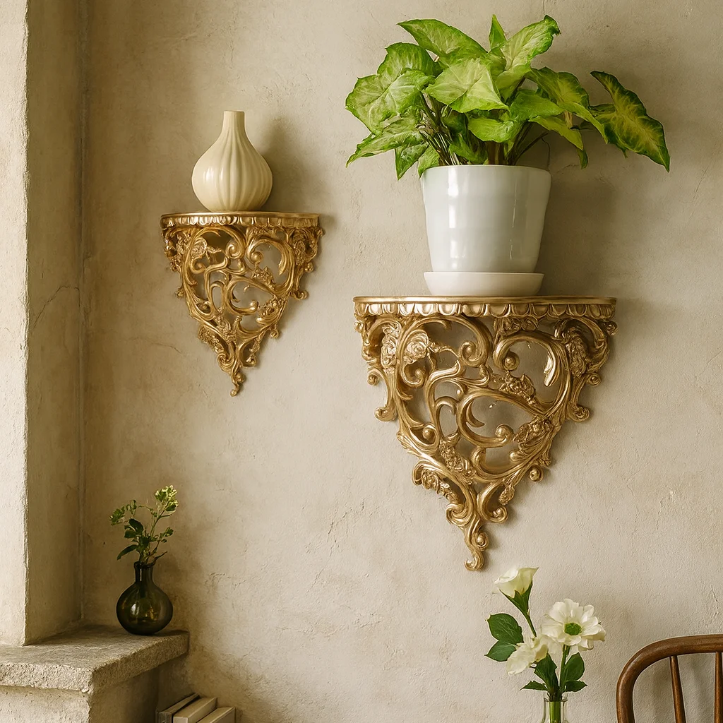 

Gothic Wall Shelf Decor, Handmade Resin Wall Sculpture, Ornate Bookcase Organizer, Medieval Style Hanging Display Rack